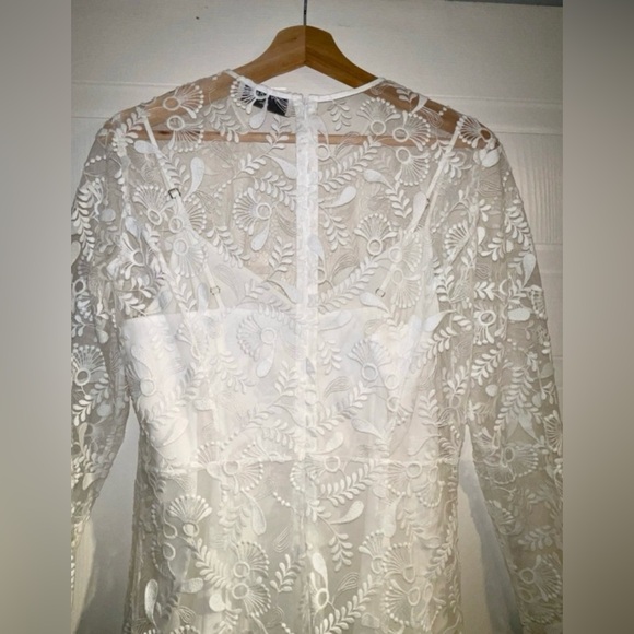 Ivy & Oak Bridal Long Sleeve Embroidered Two-Piece Layered Wedding Dress - Picture 6 of 11